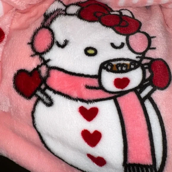 Hello kitty snowman Christmas blanket. - Picture 2 of 7